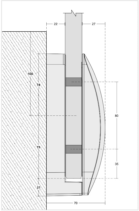 Vue détaillée de la pince du garde-corps fenêtre DELOS 7